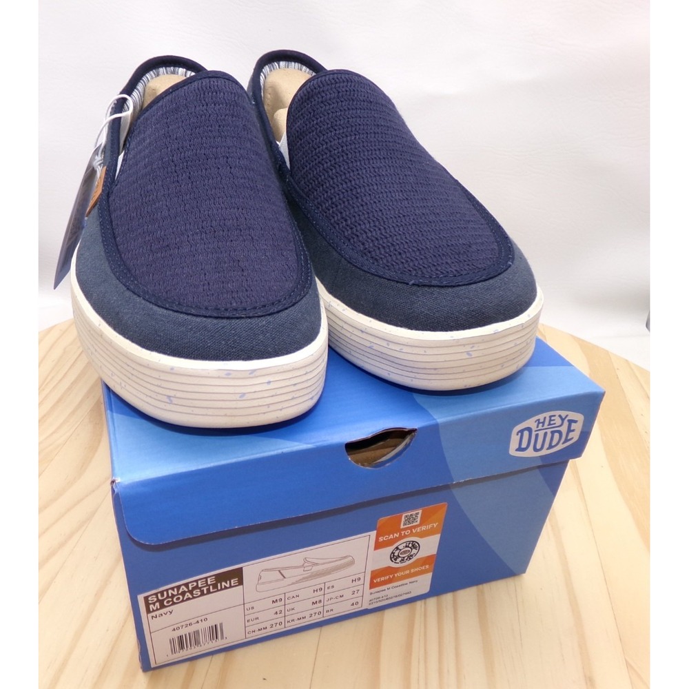 Hey Dude Sunapee M Coastline Slip On Shoes Mens Navy Size 9 Sneakers NEW